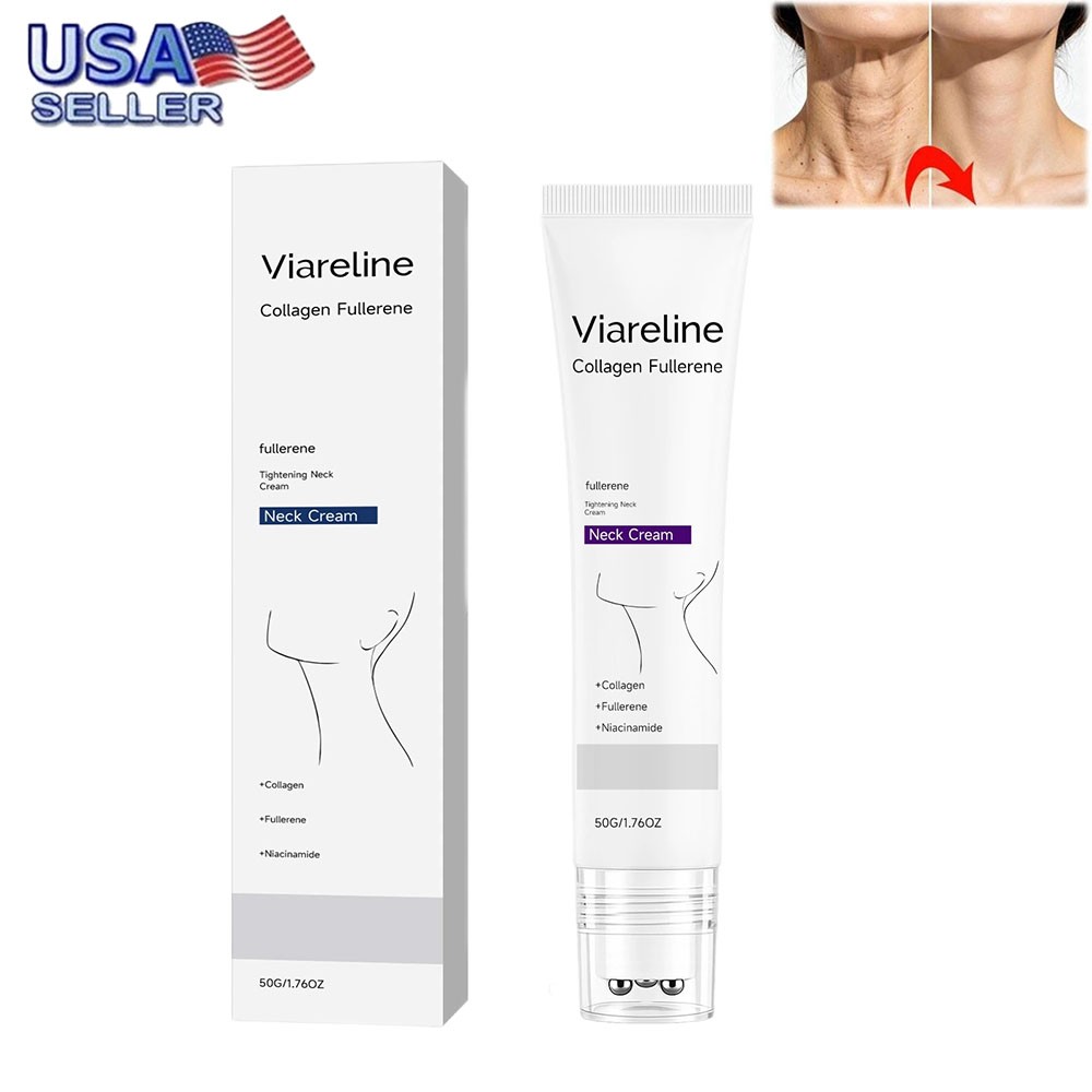 Collagen Fullerene Neck Cream Firming Tightening with Roller 50g ~ 20% OFF USA