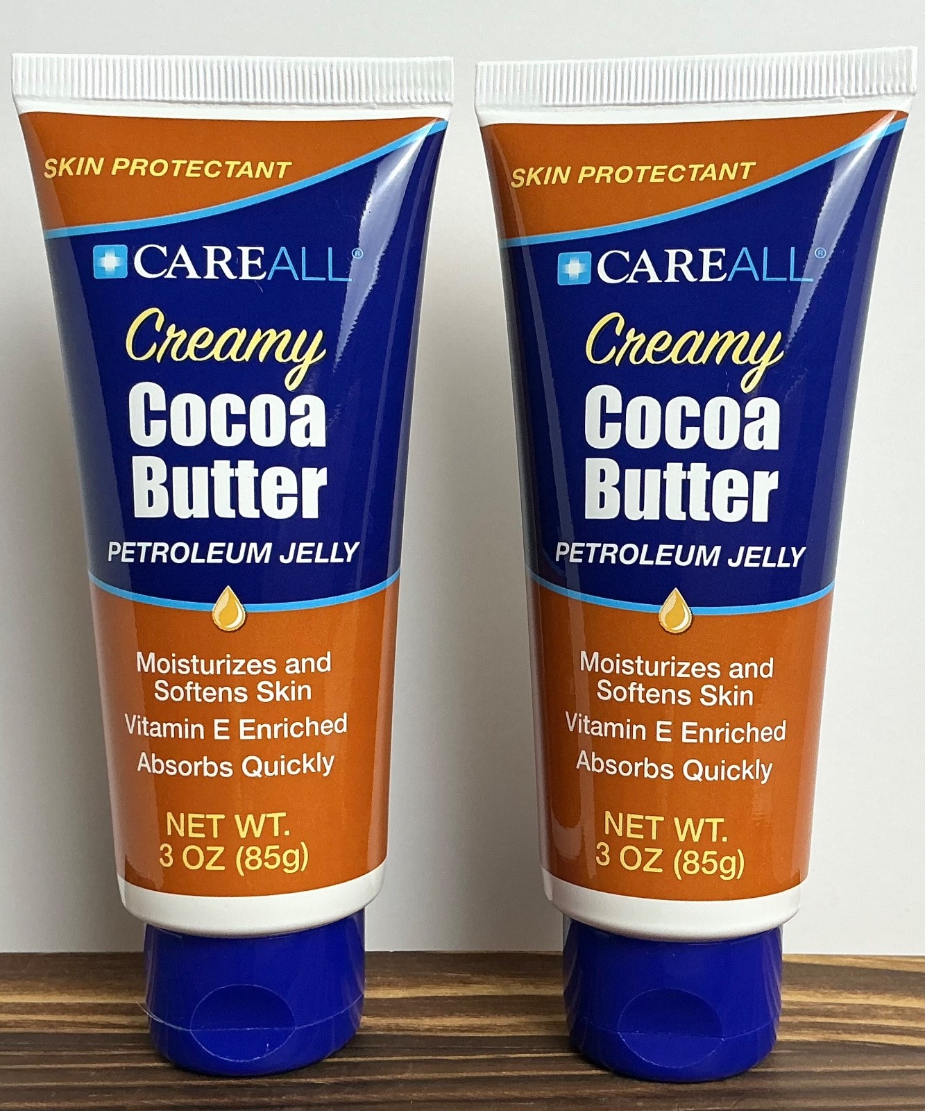2 Tubes Careall Creamy Cocoa Butter Vitamin E Hydrating Petroleum Jelly 3oz