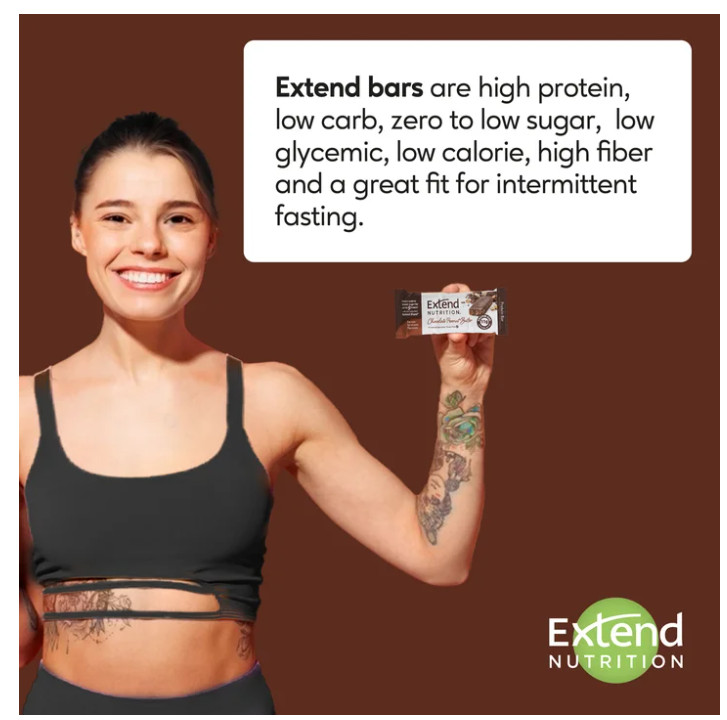 Extend Protein Bars Chocolate Peanut Butter Sugar Free Keto 12 Count Low Carb