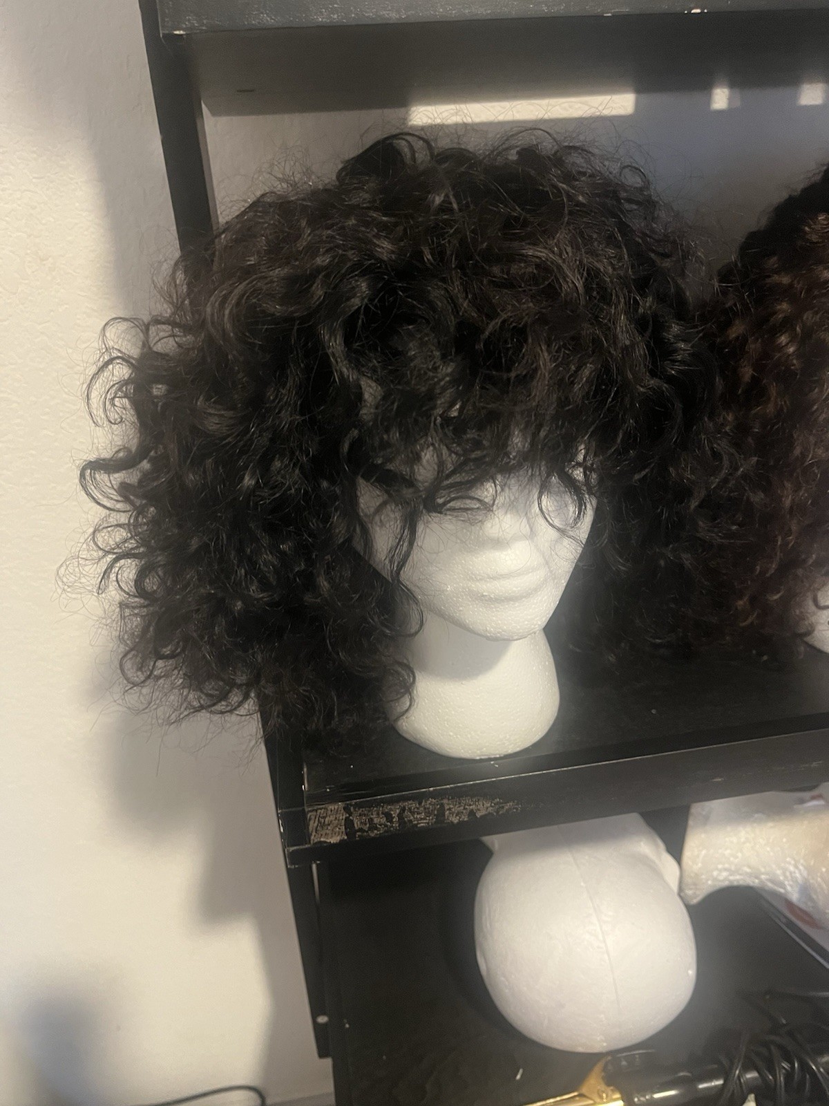 Curly Hair Wig Hairpiece Black Shade Curly Texture Natural Style