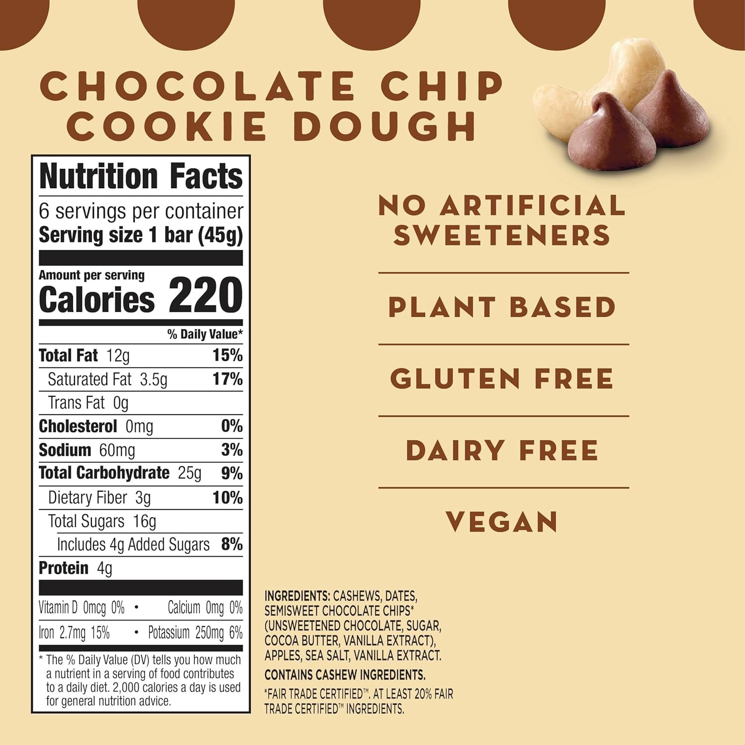 6 Count Larabar Cookie Dough Bars – Real Ingredients, & Gluten Free Treat