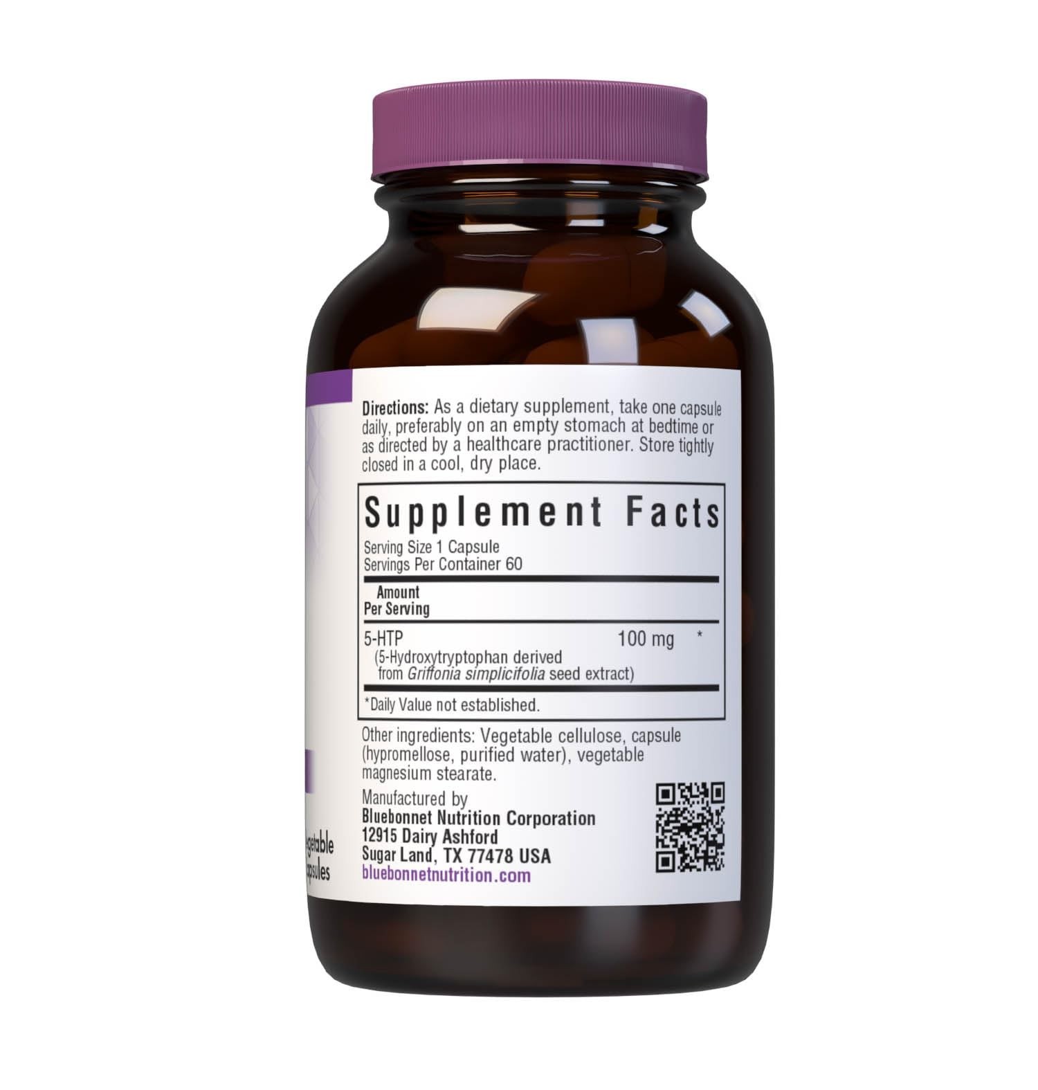 100mg 5-HTP Hydroxytryptophan Capsules for Mood Support, Vegan, Non-GMO, 60 Coun