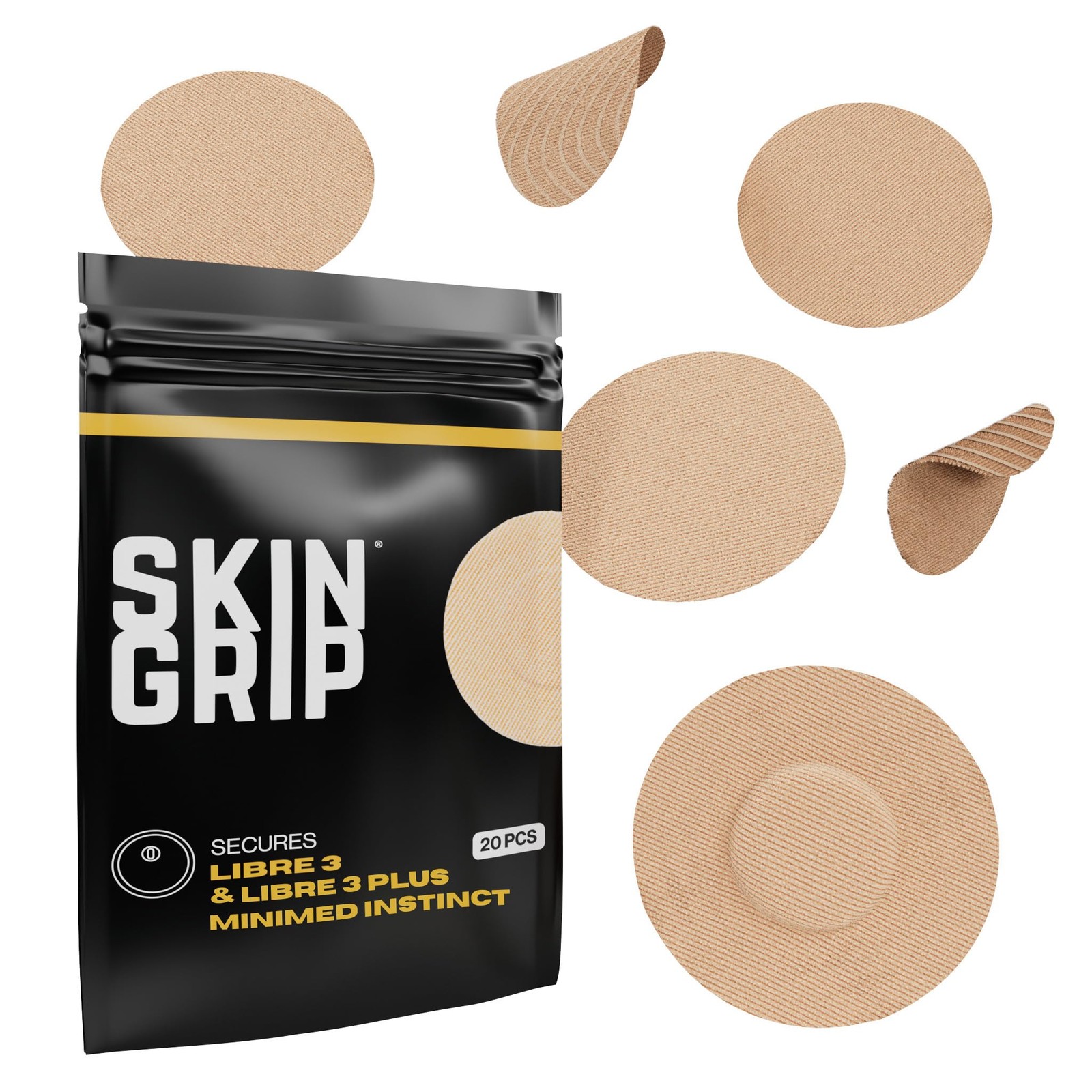 Sensor Covers 20 Pack Tan 10-15 Days Not for Libre2 Compatible with Instinct