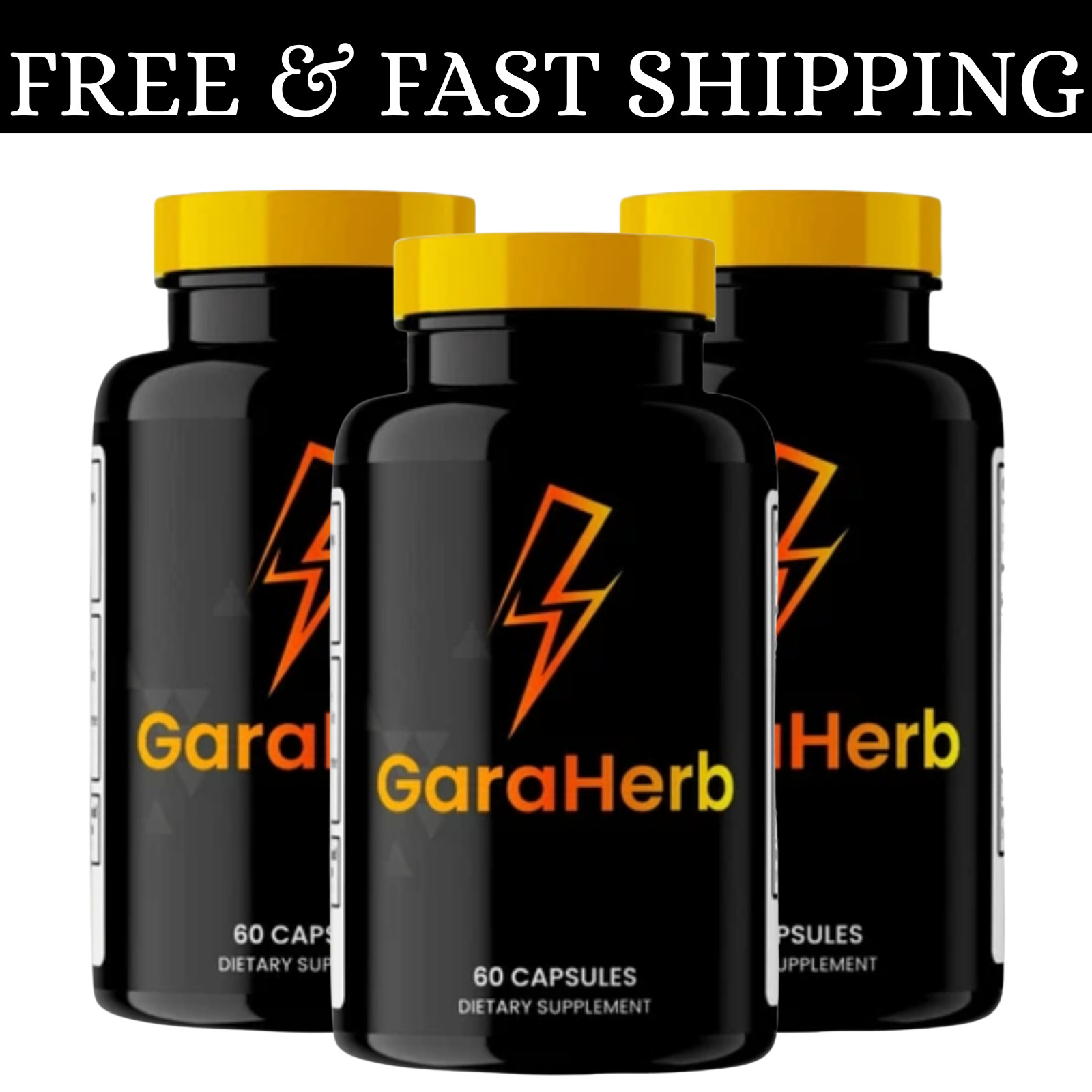 Garaherb Male Supplement, Gara Herb for Men Health Support 3 Bottle 180Capsules.
