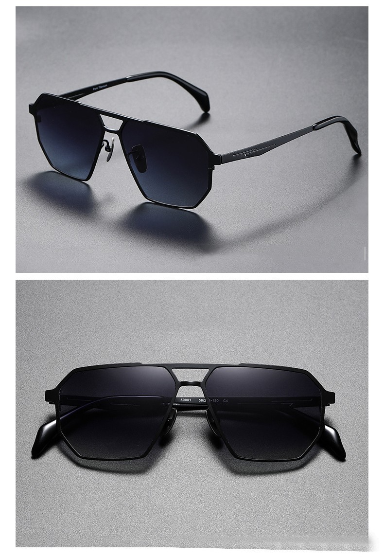 Men’s Pilot Industrial Pure Titanium Sunglasses 17g Lightweight Polarized UV400