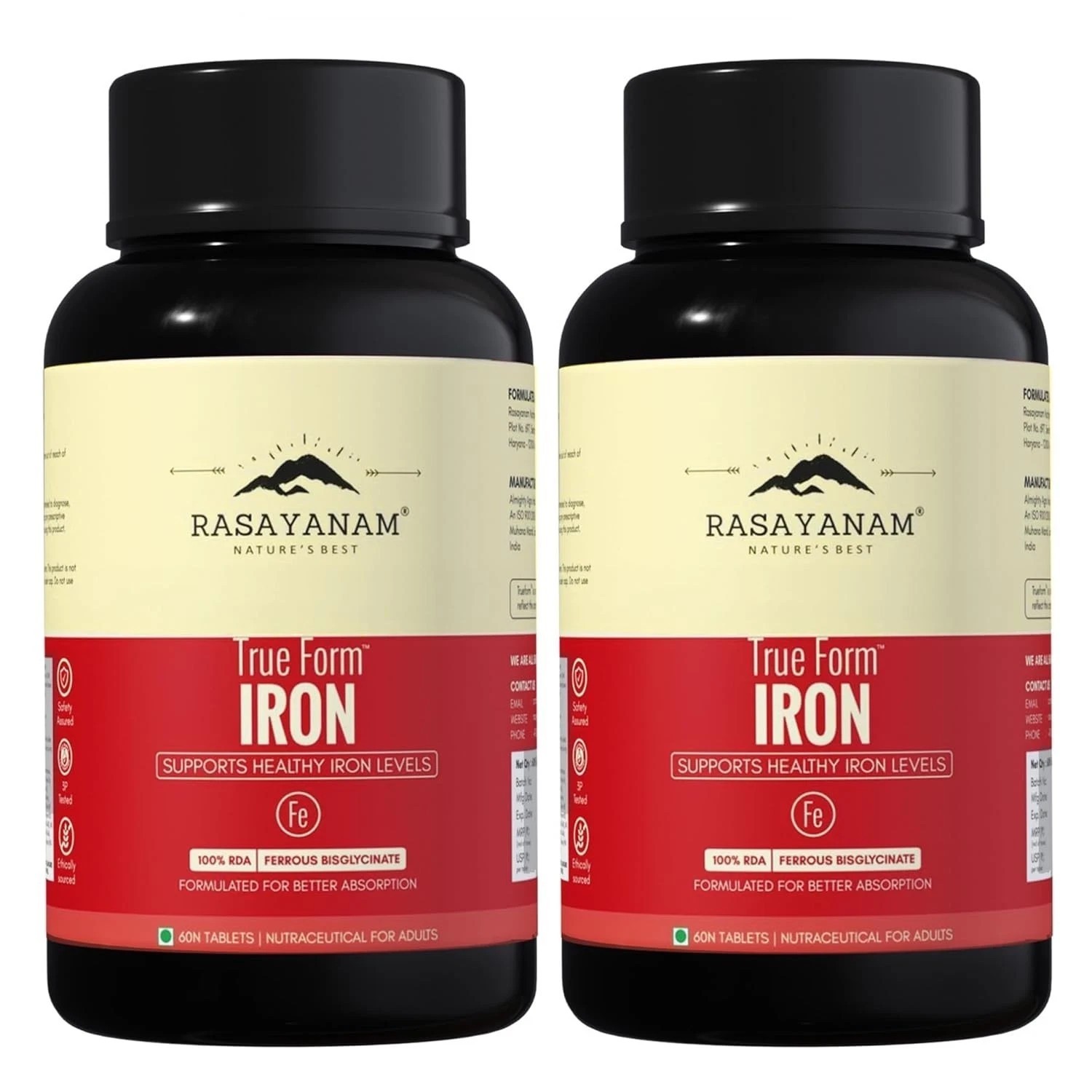 Iron Supplement | Ferrous Bisglycinate with 4X Absorption| Vitamin C & B-Complex