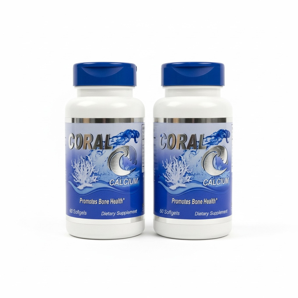 Coral Calcium Bone Health Support Supplement 2 Bottles 60 Capsules Each