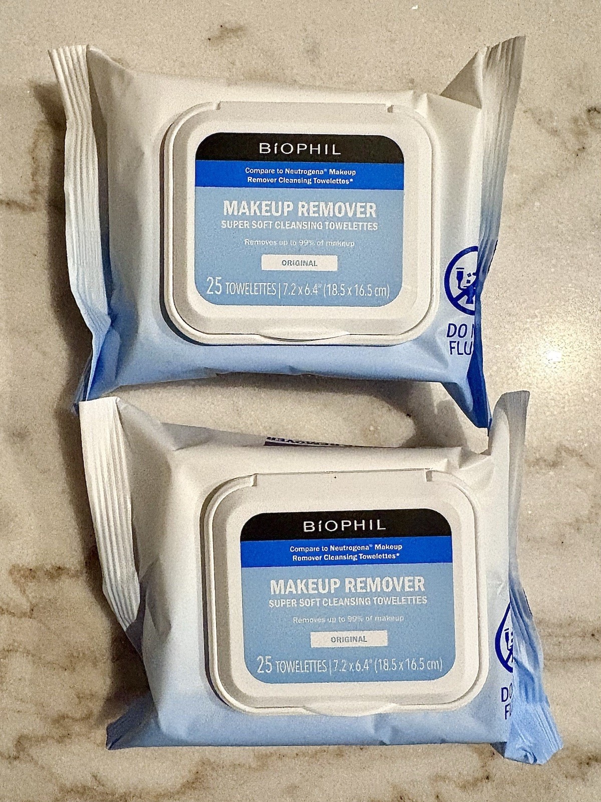 🎀Biophil🎀 (2) Makeup Remover-Super Soft Towelettes- Beauty Skincare NEW