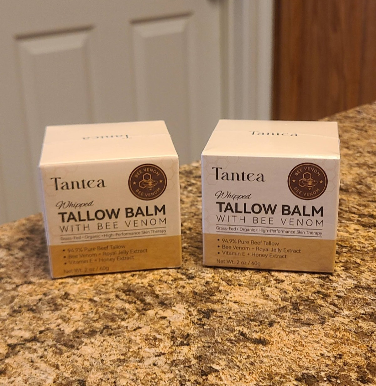 LOT (2) Tantea Whipped Tallow Balm With Bee Venom 2 oz Exp 04/28 New/Sealed