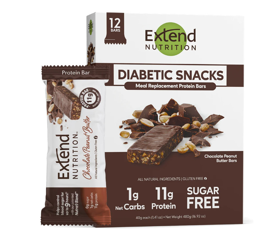 Extend Protein Bars Chocolate Peanut Butter Sugar Free Keto 12 Count Low Carb
