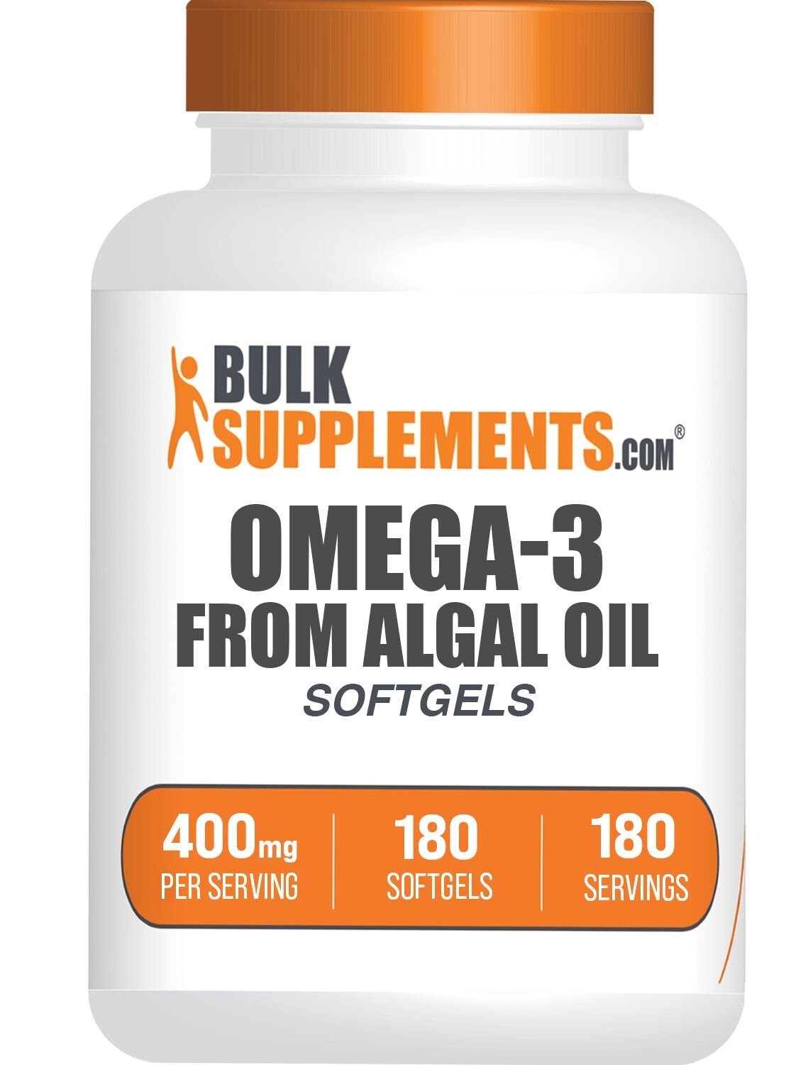 BulkSupplements Algal Oil 180 Softgels – Omega 3 Supplement – 1000mg per serving