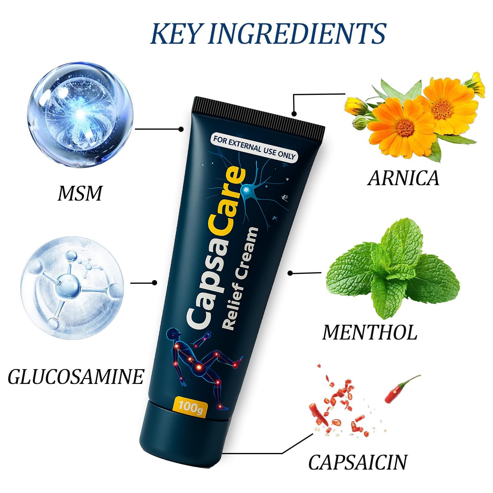 Neuropathy Cream Capsaicin Arnica Menthol Joint Muscle Comfort Fast Absorbing 2P