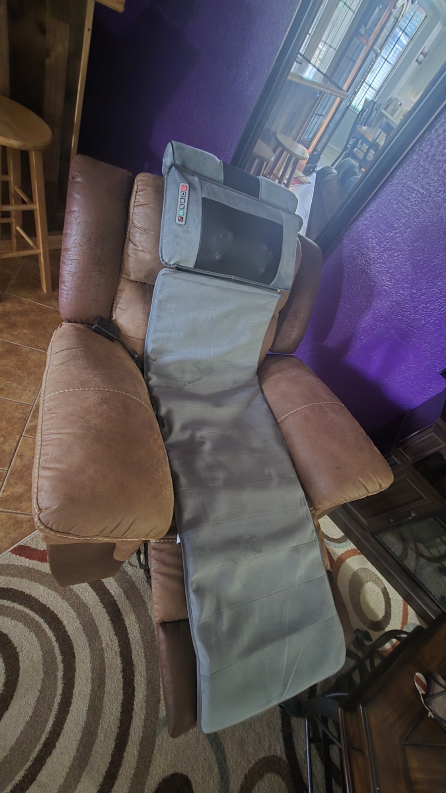 Heated Vibrating Massage Cushion for Back & Neck, Corded Electric, Gray/Black