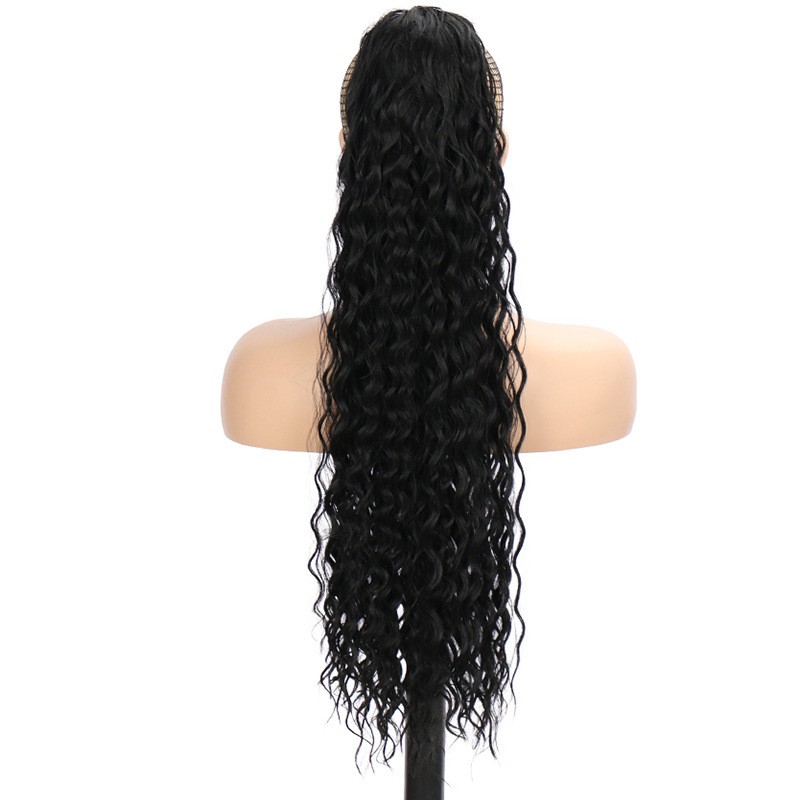 Heat Resistant Synthetic Drawstring Ponytail Fluffy Small Long Curly Ponytail