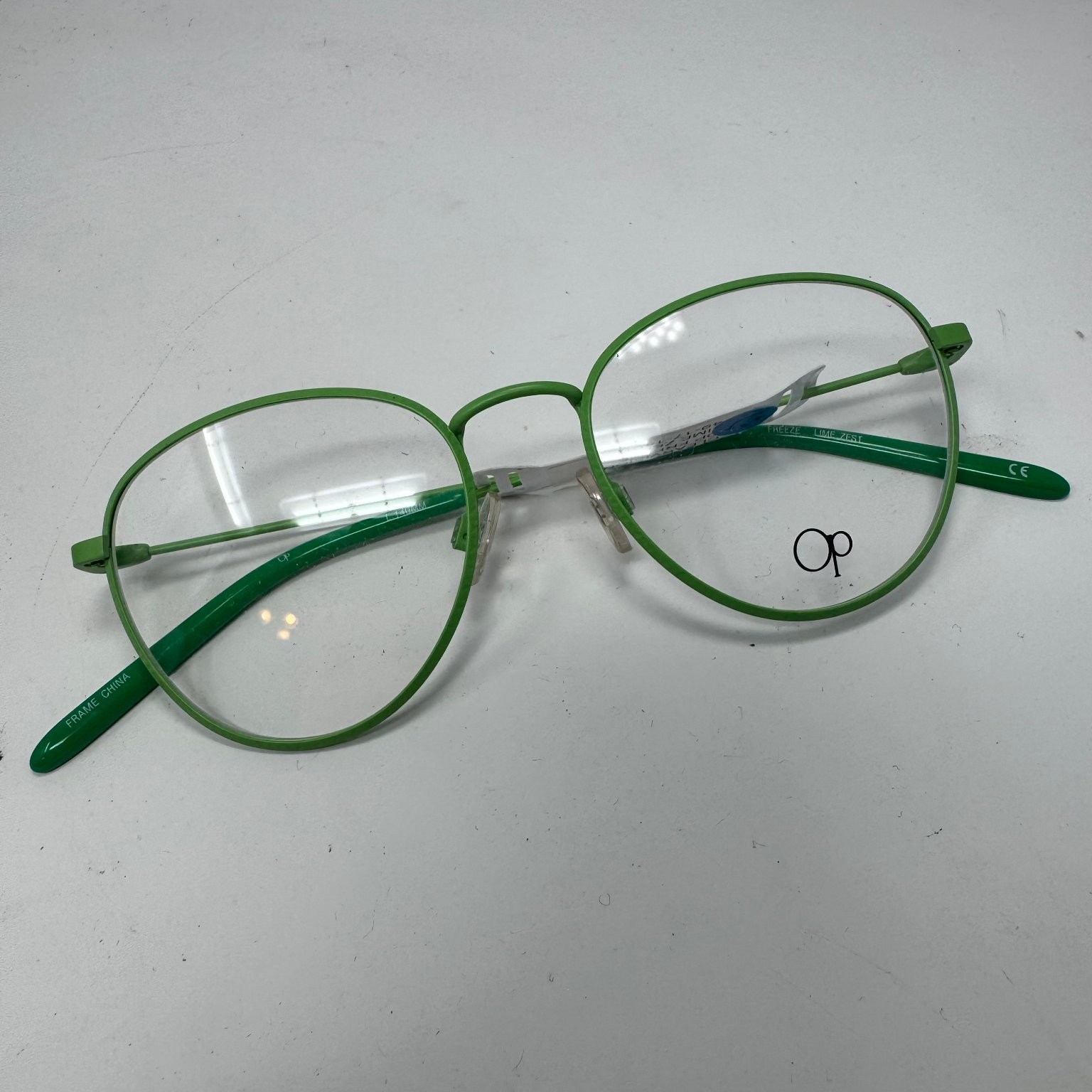 New Op Freeze Lime Zest Eyeglass Frames 49-17-140 Green Metal Ocean Pacific