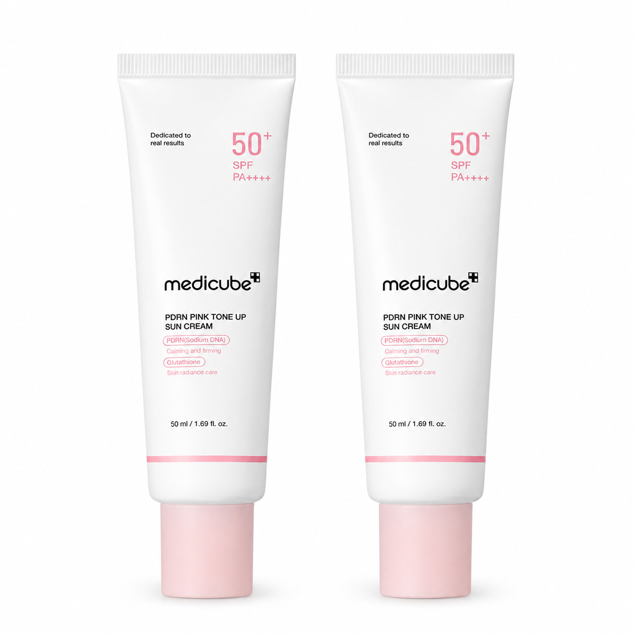 K BEAUTY Medicube PDRN Pink Tone Up Sunscreen SPF50+ PA++++ 50ml x2