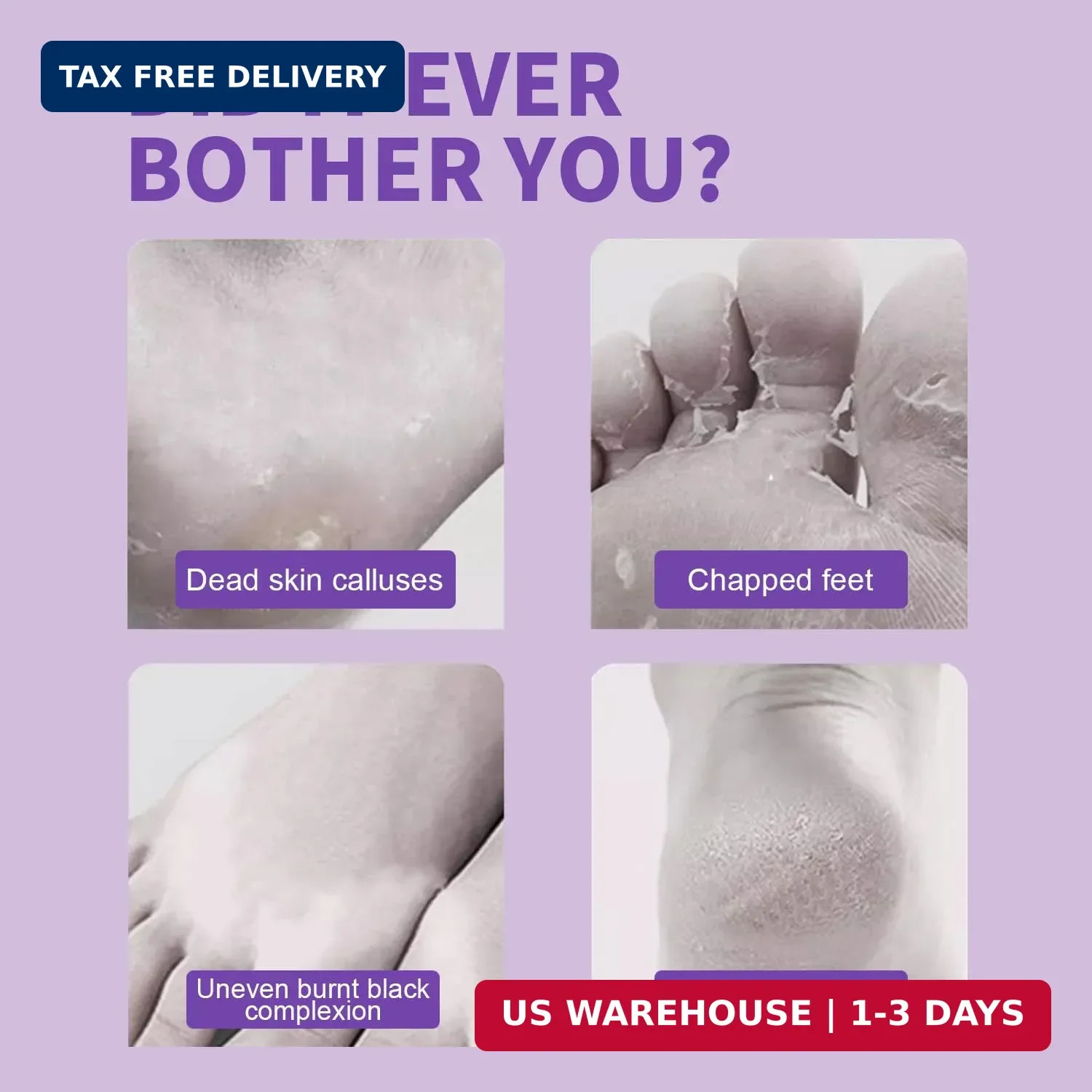 Share Foot Peeling Mask – 5 Pack Exfoliating Foot Peel Mask for Dry Cracked Feet