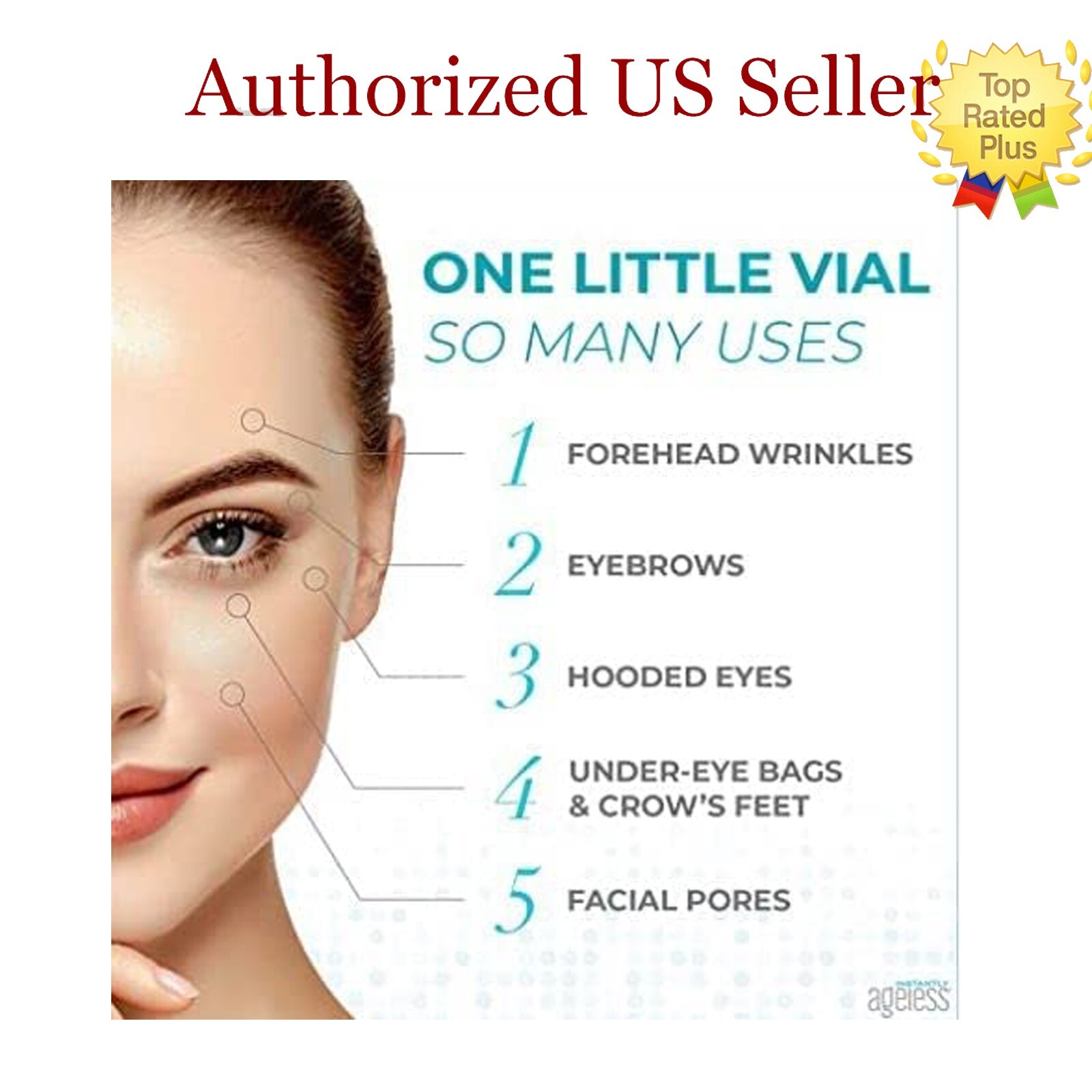 Authentic Instantly Ageless Face lift, 25 Vials, Exp 05/2026 +Gift