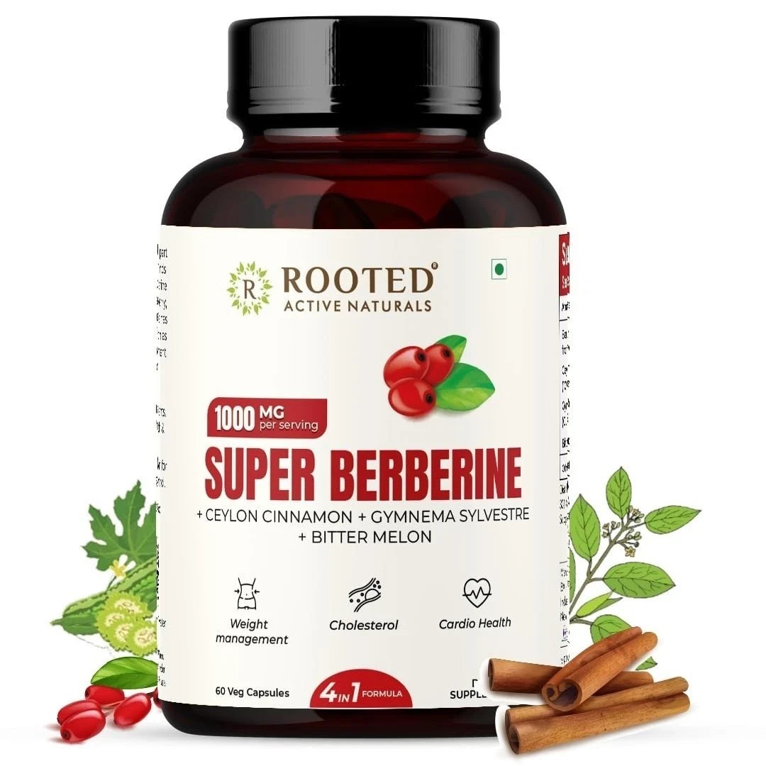 Berberine HCL 98% with Ceylon Cinnamon,Gurmar,Bitter Melon – 60 Veg Caps