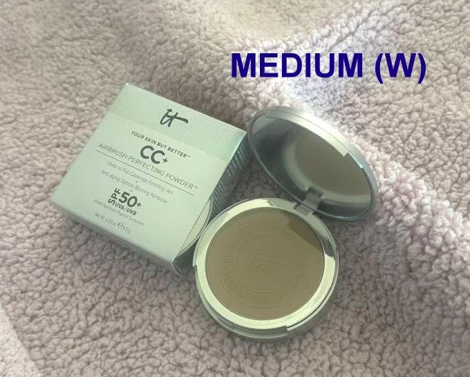 💋 IT Cosmetics CC+ AIRBRUSH PERFECTING FACE POWDER MEDIUM (W) FULL SIZE NEW