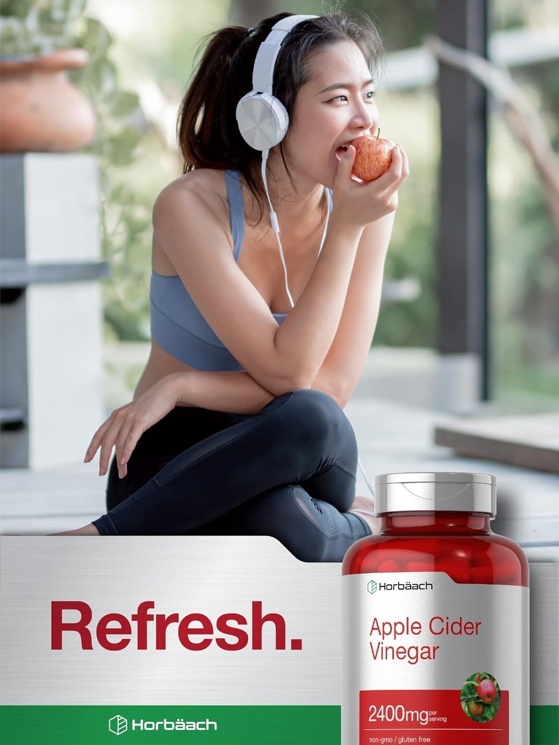 Apple Cider Vinegar Capsules | 2400mg | 150 Count | Non-GMO | by Horbaach
