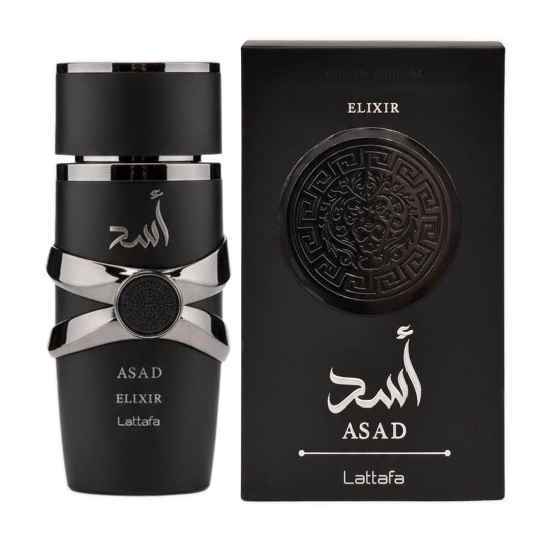 Lattafa Asad Elixir Eau de Parfum Spray 3.4 fl oz Regular Size Saffron Vanilla