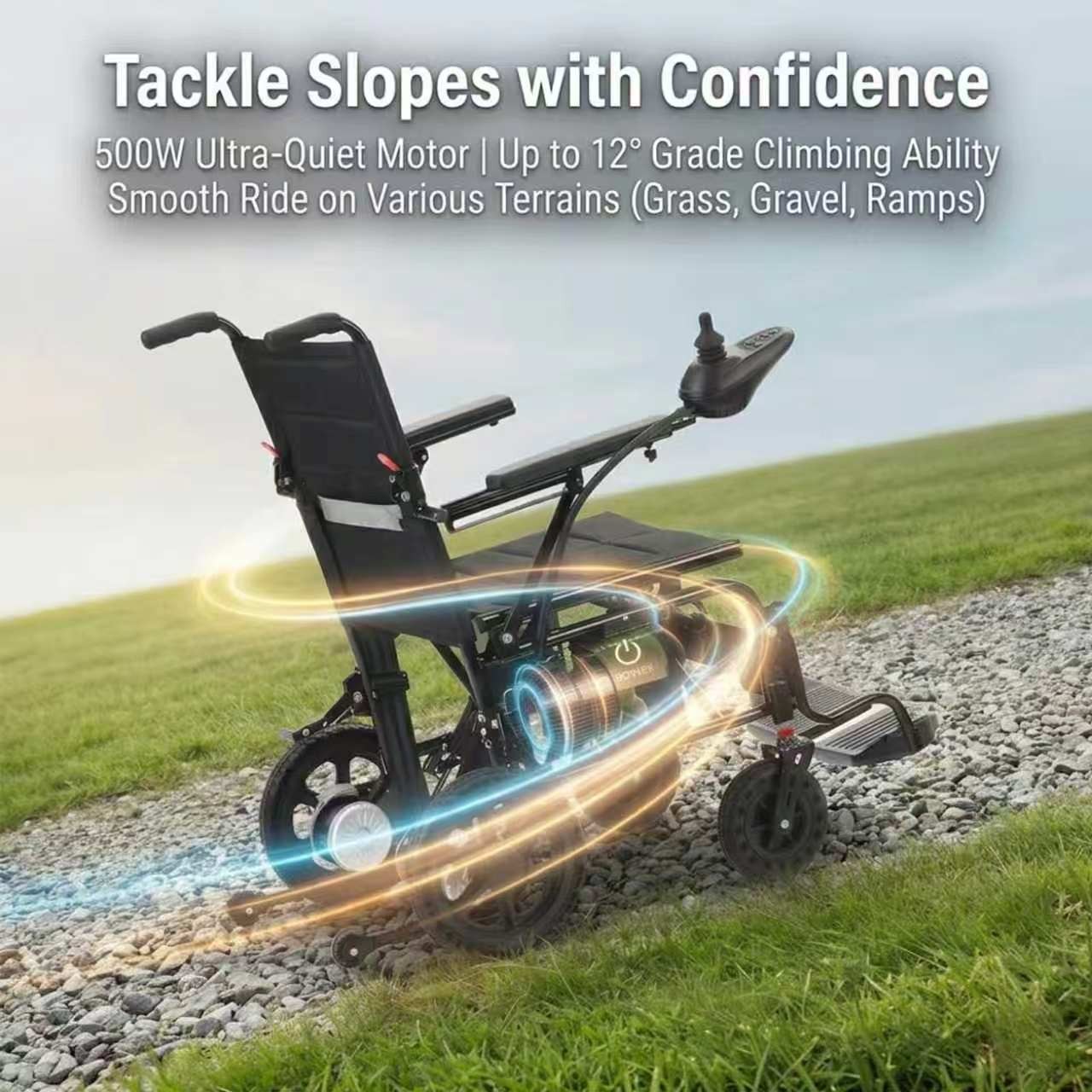 Quelith 500W All Terrain Foldable Electric Wheelchairs Power Wheelchair Hot