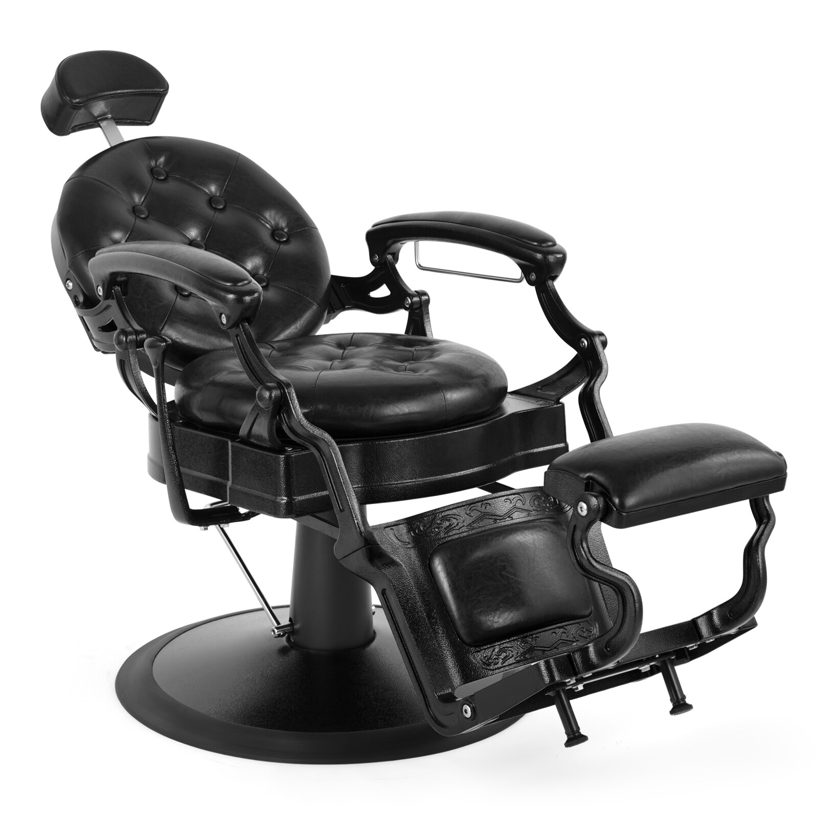 Vintage Black Heavy Duty Barber Chair Hydraulic Recline All Purpose Salon Beauty