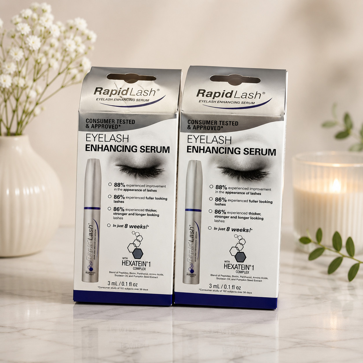 2x Rapid/Lash Eyelash & Eyebrow Enhancing Serum Enhancer Growth Conditioner 3ml!