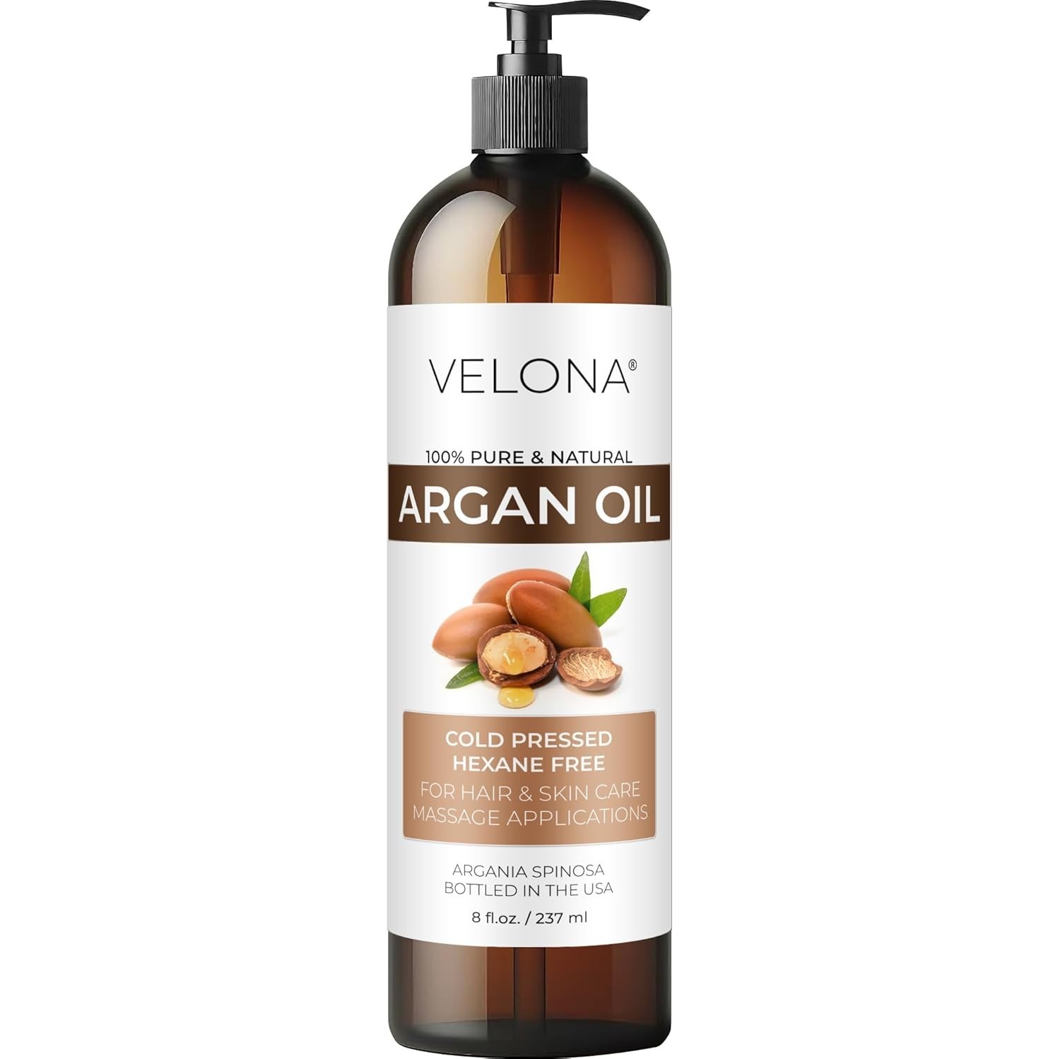 velona Argan Oil – 8 Fl Oz | 100% Pure and Natural | Morocco Oil | Skin, Body an