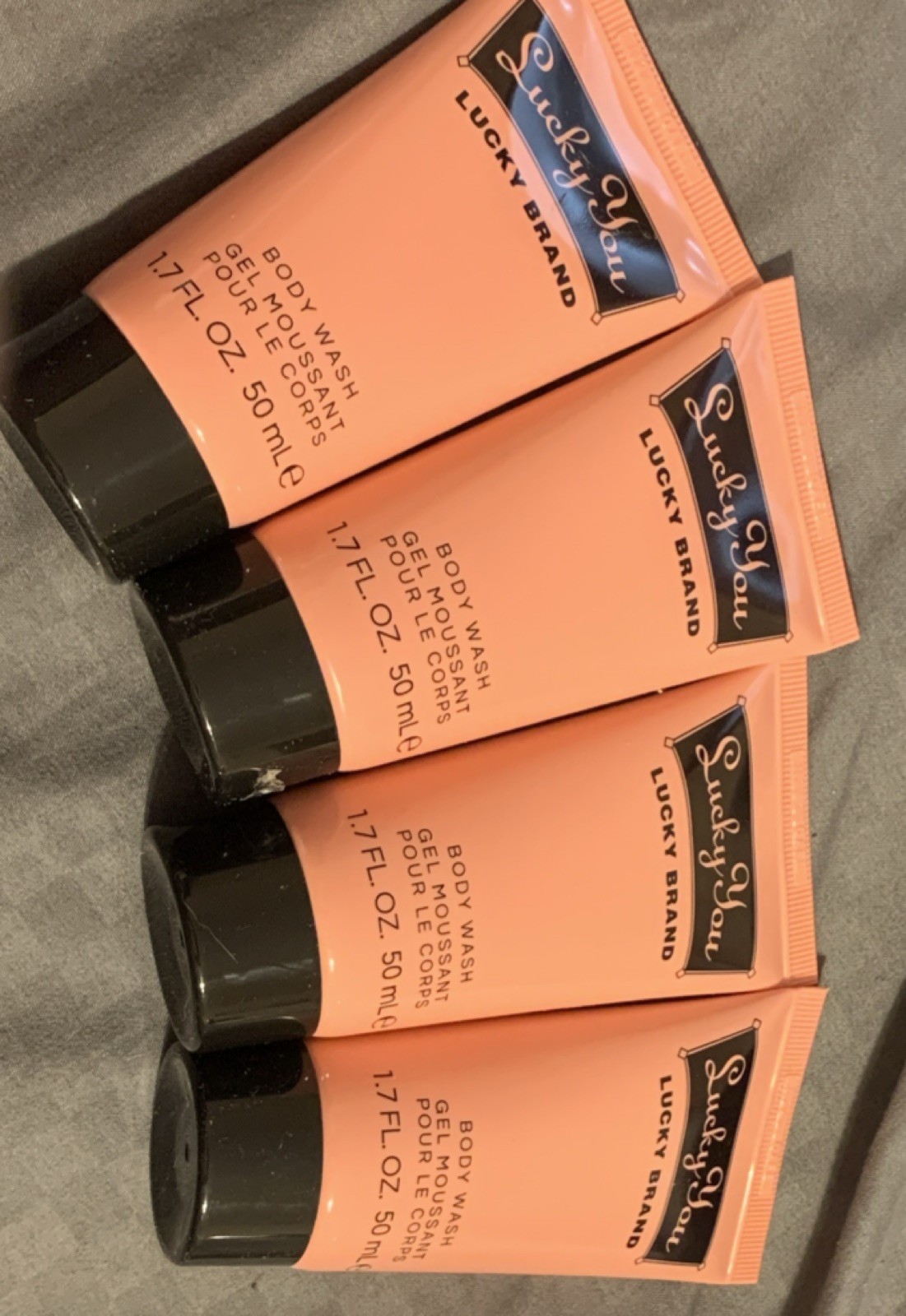 Lucky Brand Lucky You Body Wash Gel 1.7 fl oz Travel Size Lot of 4