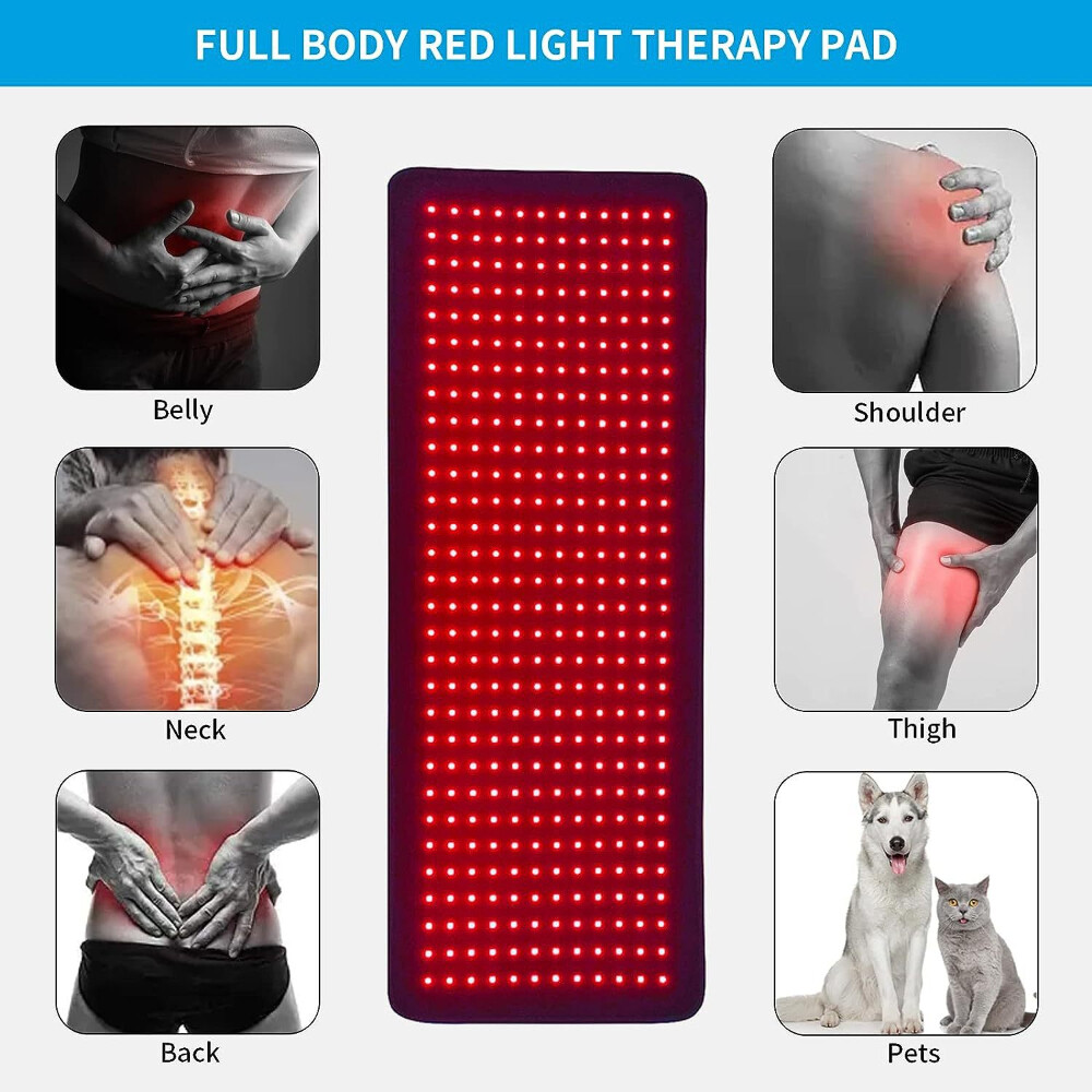 LED Red Light Therapy Pad Infrared Full Body Mat Device Back Muscle Pain Relief