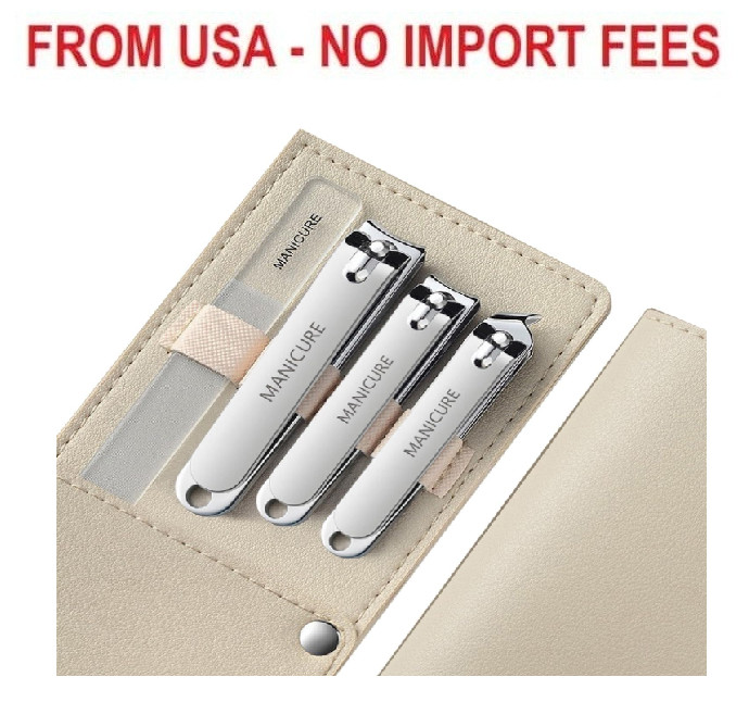 Moreplus 4 PCS Nail Clippers Set with Case,Sharp High-Carbon Steel Blades for Ha