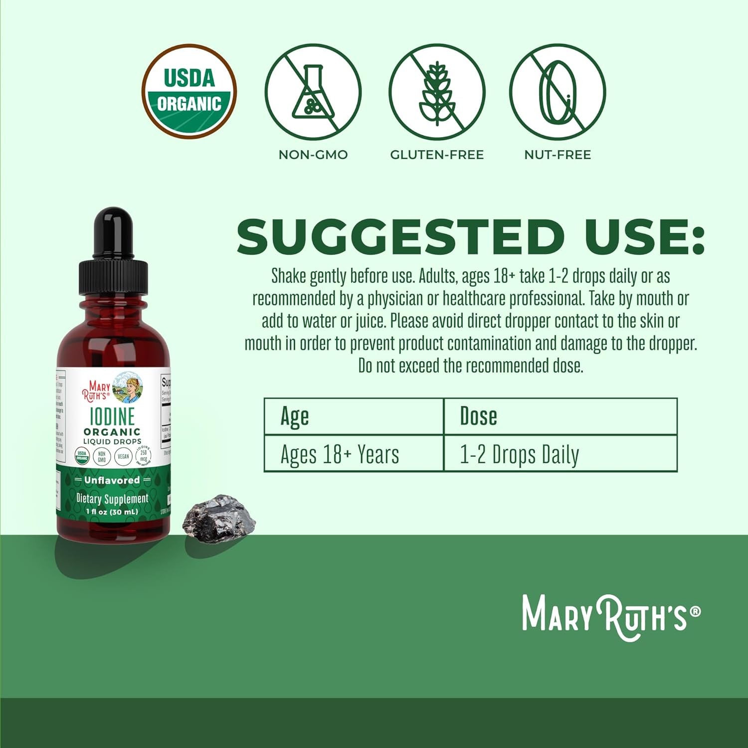 MaryRuth Organics Iodine Liquid Drops | Potassium Iodide | 1 Year Supply |…