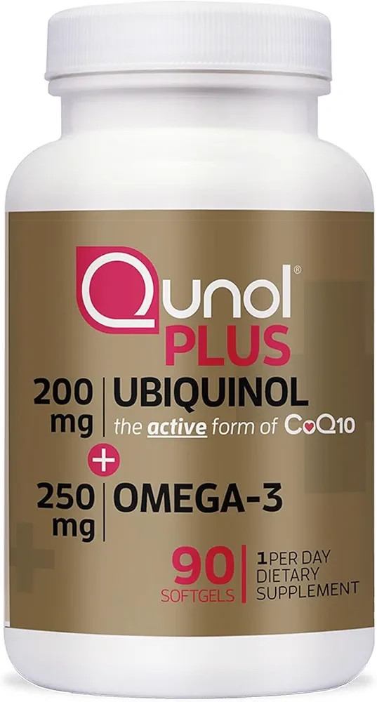 Qunol Plus CoQ10 Ubiquinol 200 mg with Omega-3, 90 Softgels – Exp: 06/30/2028