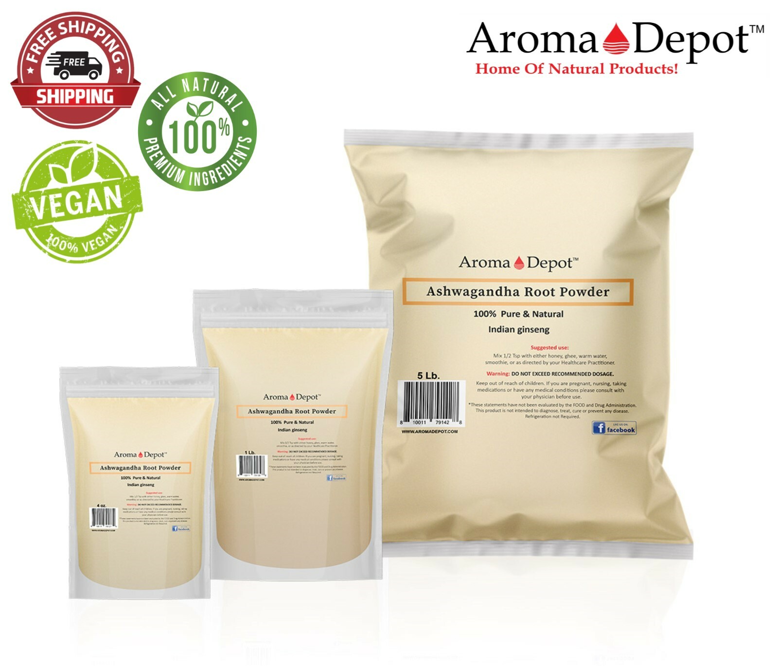 Ashwagandha Root Powder 1oz to 15 lbs Non Gmo Withania Somnifera Kosher