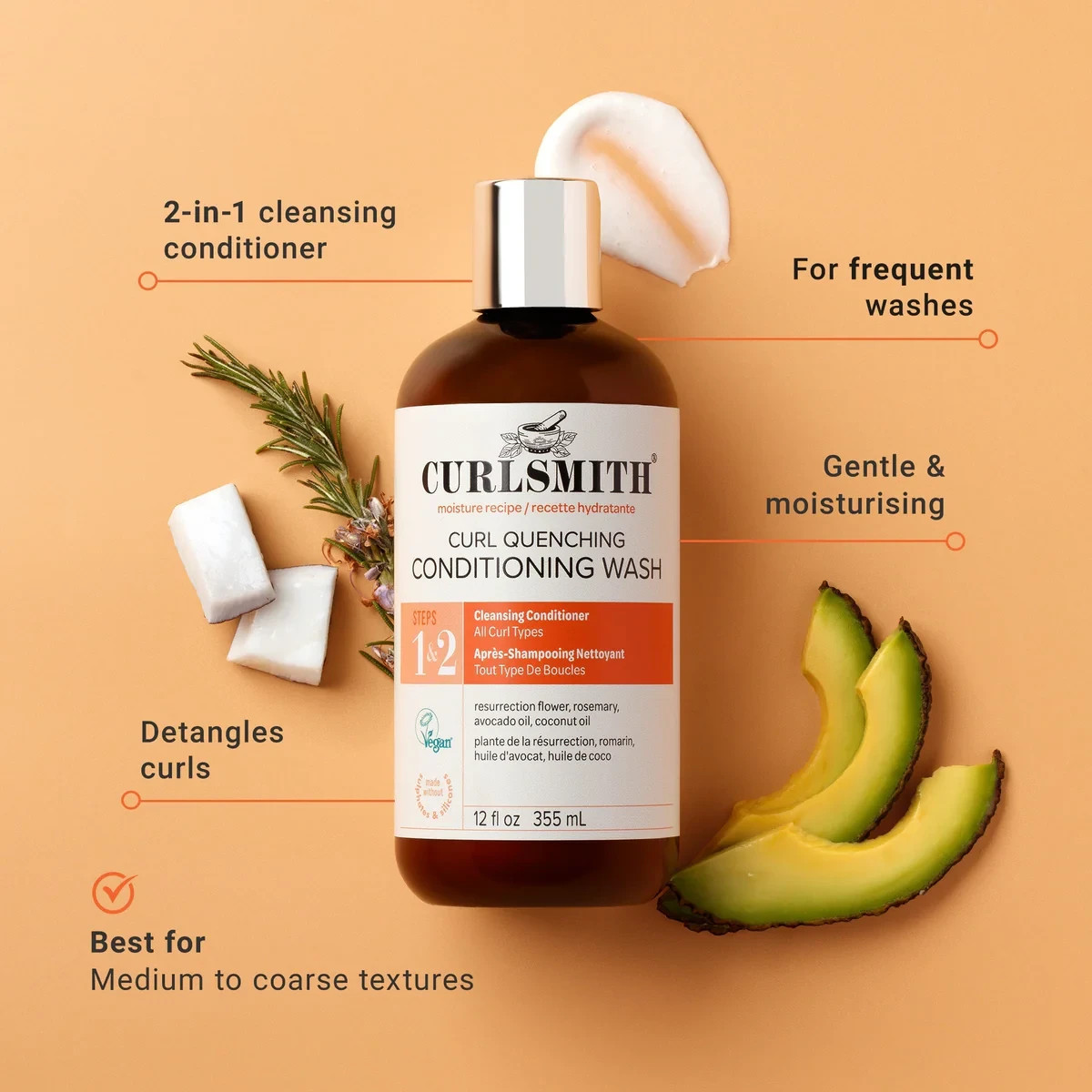 Curlsmith Curl Quenching Conditioning Co-Wash Cleansing Conditioner