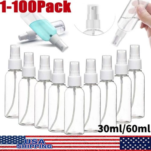 Portable Travel Spray Bottle Plastic Transparent Perfume Empty Atomizer-30/60ML