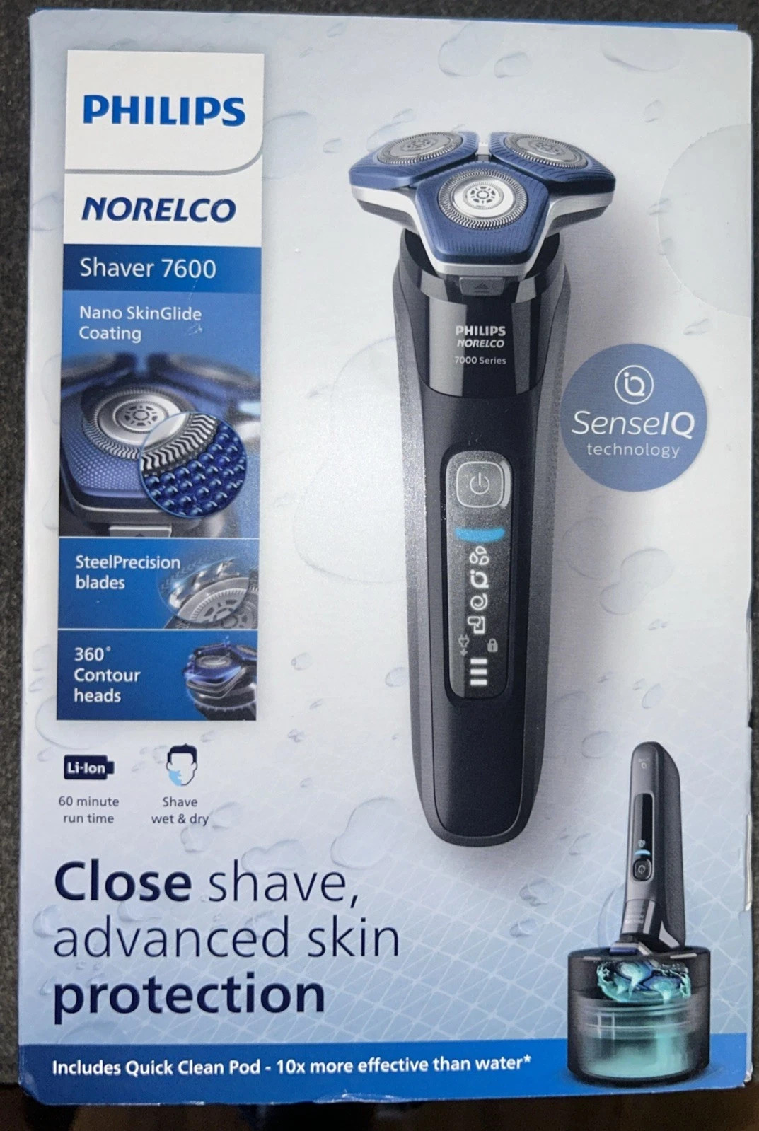 Philips Norelco Shaver 7600, Rechargeable Wet & Dry Electric Shaver with Senseiq