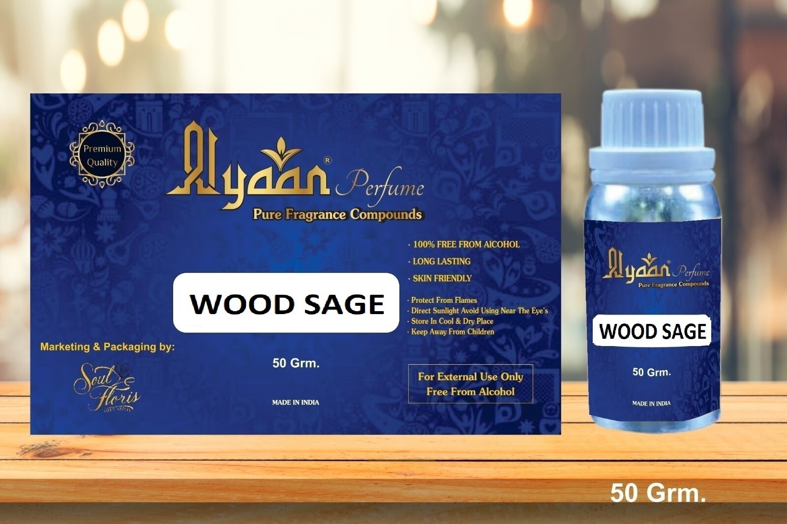 Alyaan WOOD SAGE Concentrated Perfume Oil Fresh Festive Fragrance Attar Oil