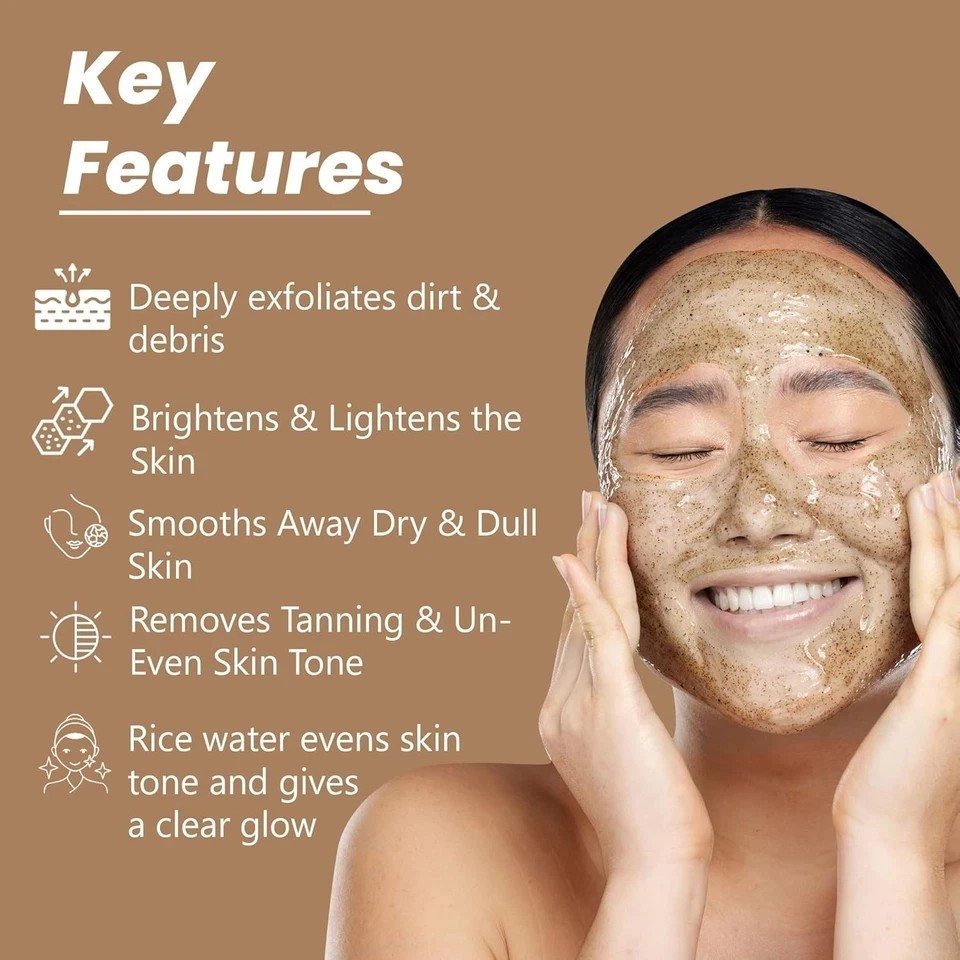 Glamveda Rice Water Scrub For Brightening Skin 100g