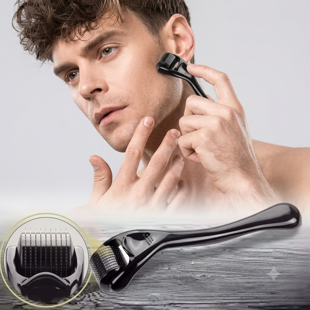 1pc-0.20mm Derma Roller Microneedle Roller For Face, Beard Roller, Microneedling