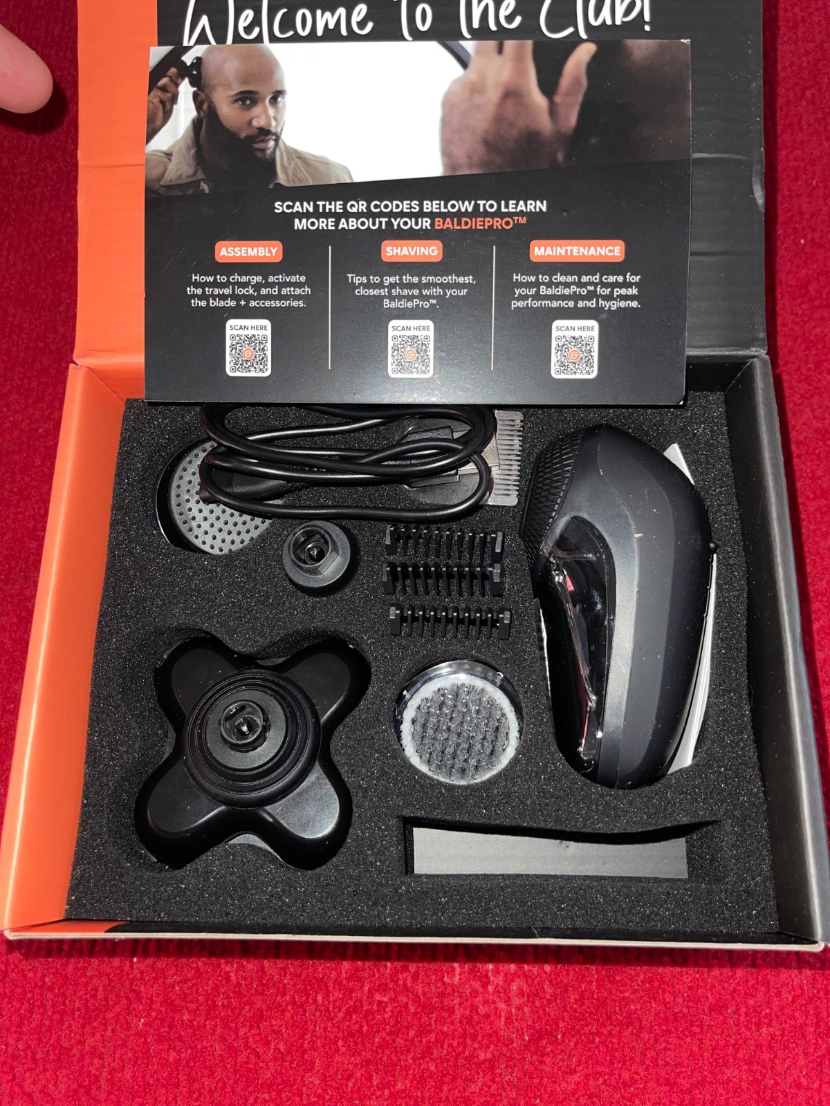 Groomie BaldiePro Head, Face, & Body Shaver Kit w/ 5 Accessories Preowned