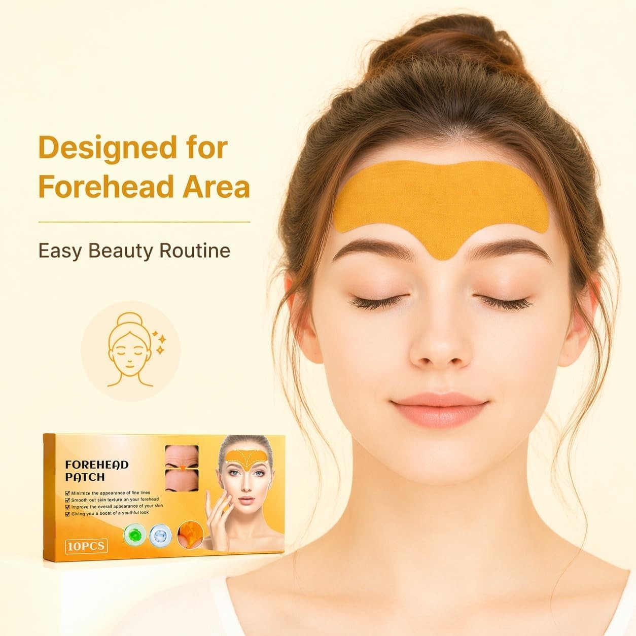 Forehead Beauty Patch, Soft Fabric Patches for Daily Skin Care, 10 Count