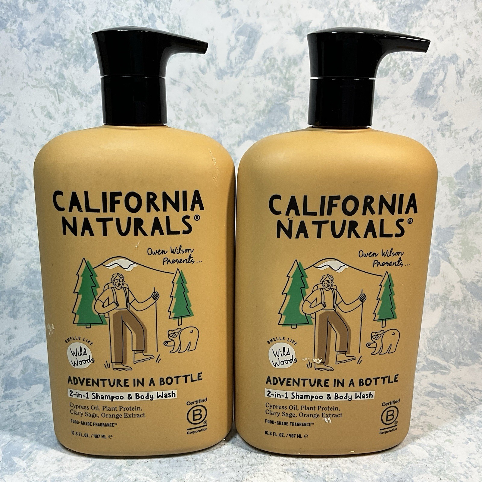 California Naturals 2-in-1 Shampoo & Body Wash Wild Woods Scent 16.5oz- Lot of 2