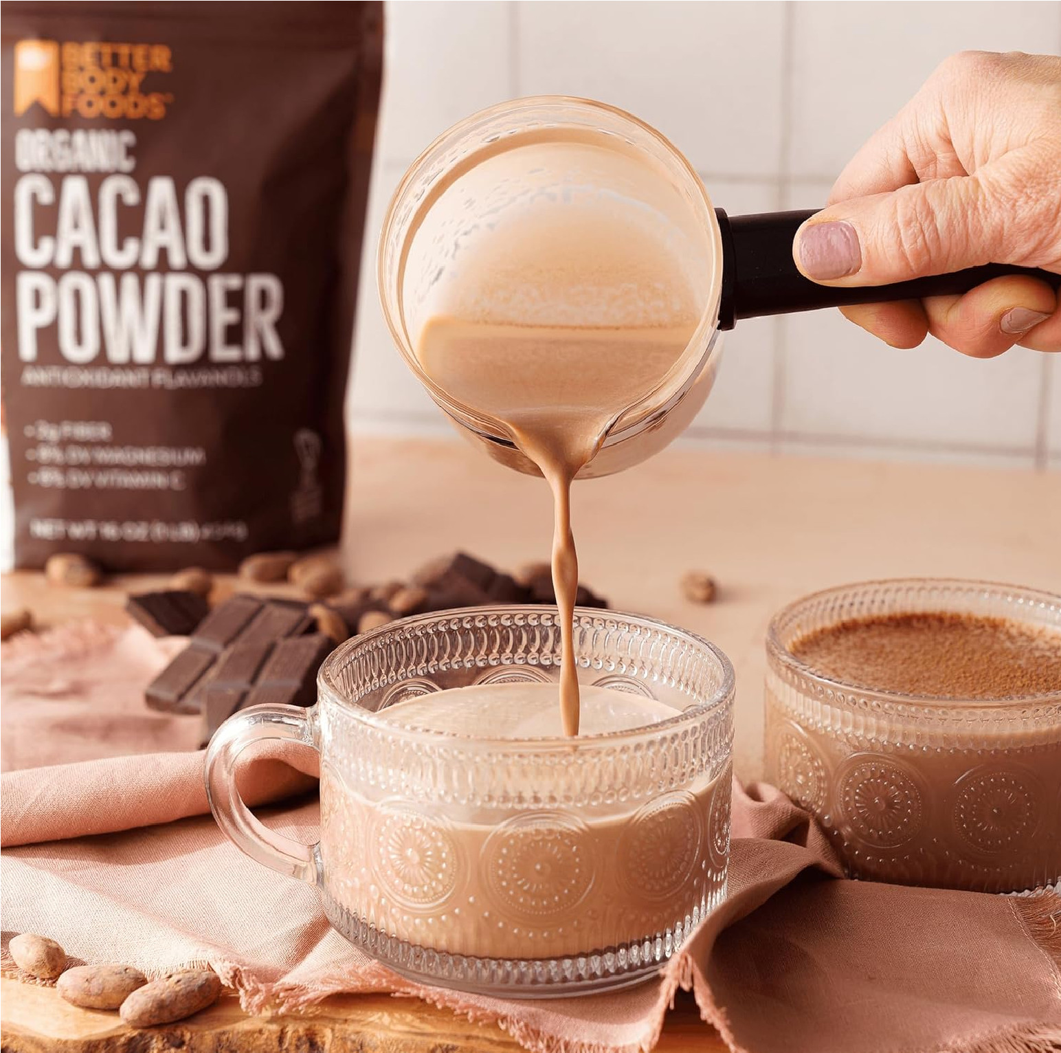 BetterBody Foods Organic Cacao Powder, Rich Chocolate 16 Ounce (Pack of 1)