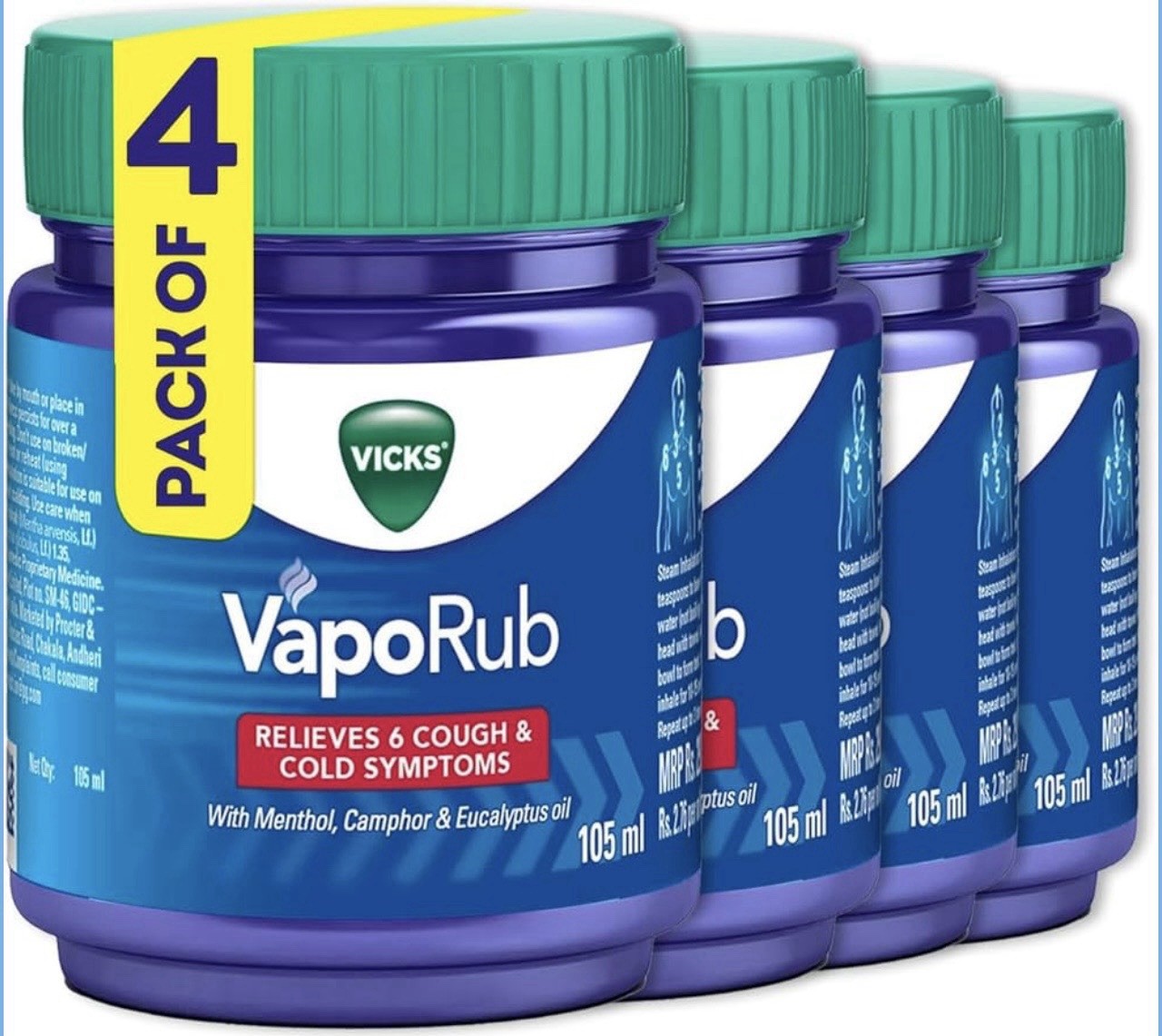 Vicks Vaporub Relief From Cold, Cough, Blocked Nose, Headache Body Ache 105ml