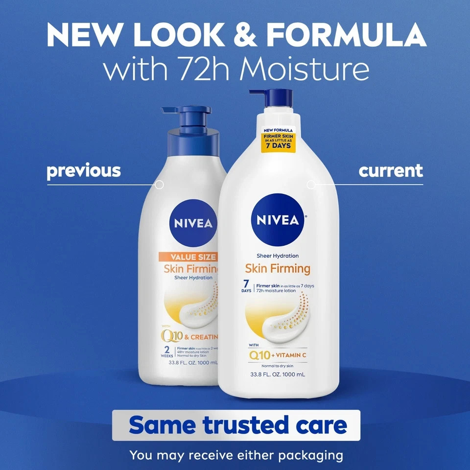 NIVEA Skin Firming Moisturizer Q10 Vitamin C 33.8oz +2days delivery