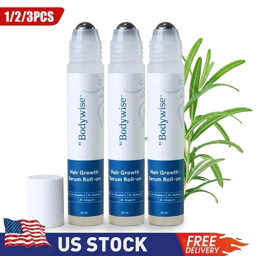 1-3pc Be Bodywise Hair Growth Serum Roll On-3% Rosemary, 3% Redensyl & 2% – 25ml