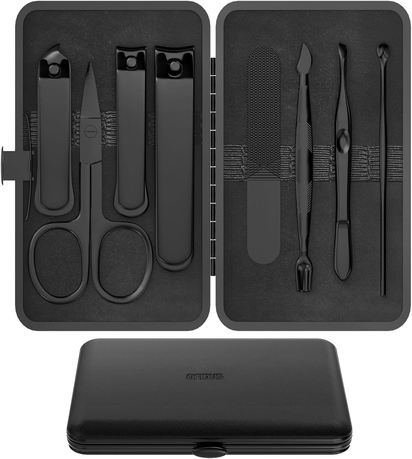 OFIDUS Precision 8 Pieces Men’s Nail Grooming Travel Kit, Stainless Steel Man…